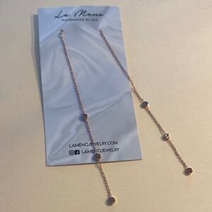 La Meno Rose Gold Chain pierced new on card Earrings